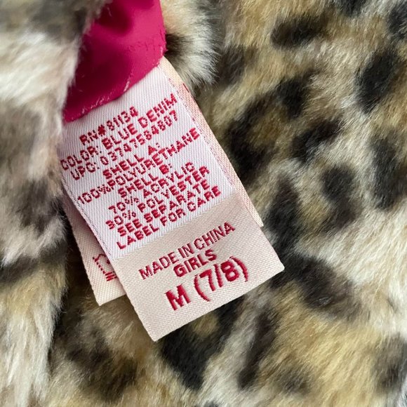 Faux Fur Leopard & Pink Vest Girls Size M (7/8) - Picture 3 of 9